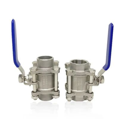 Aço inoxidável 304/316 3 peças tipo válvula de esferovento de rosca NPT BSPT G para carga pesada