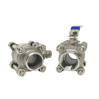Aço inoxidável 304/316 3 peças tipo válvula de esferovento de rosca NPT BSPT G para carga pesada