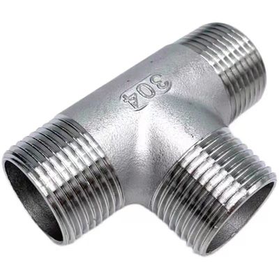 3 Way aço inoxidável 1/2 "NPT macho roscado tubulação de tubulação de tubo de T encaixe de tubo de madeira masculino fundido