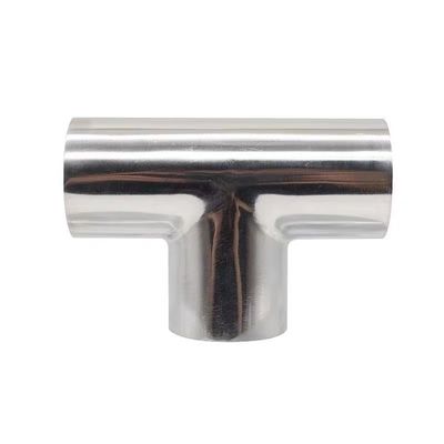 SS304 CF8 aço inoxidável soldado polir tubos sanitários 3 Way Tees ISO DIN