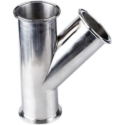 Instalação rápida de aço inoxidável 304 316 sanitário fechado lateral Tee 45 graus Y ramificação de tubulação