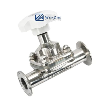 Valva de diafragma de triclampada manual de aço inoxidável de prata forjada para utilização manual