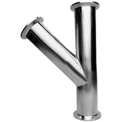Instalação rápida de aço inoxidável 304 316 sanitário fechado lateral Tee 45 graus Y ramificação de tubulação
