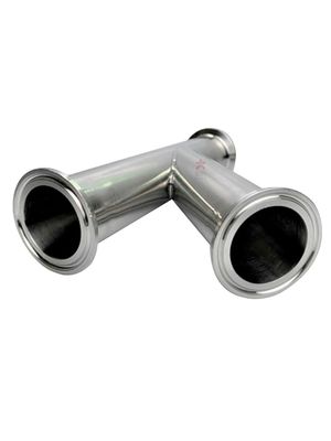 Instalação rápida de aço inoxidável 304 316 sanitário fechado lateral Tee 45 graus Y ramificação de tubulação