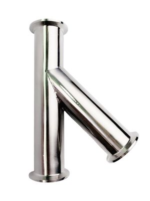 Instalação rápida de aço inoxidável 304 316 sanitário fechado lateral Tee 45 graus Y ramificação de tubulação