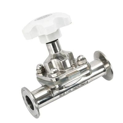Valva de diafragma de triclampada manual de aço inoxidável de prata forjada para utilização manual