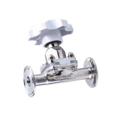 Valva de diafragma de triclampada manual de aço inoxidável de prata forjada para utilização manual