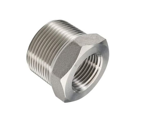Redutor de aço inoxidável Hex Bushing 1"-8" NPT masculino a 3/4" NPT feminino Adaptador de tubos fundidos