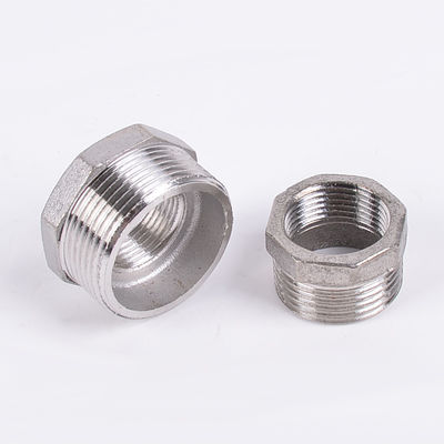 Redutor de aço inoxidável Hex Bushing 1"-8" NPT masculino a 3/4" NPT feminino Adaptador de tubos fundidos