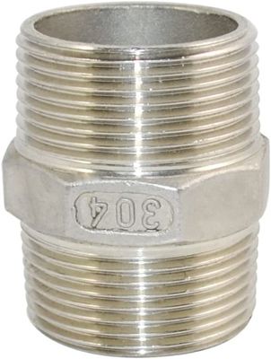 1-1/4 "x 1-1/4" NPT macho roscado Hex mamilo de aço inoxidável 304 acoplamento rápido de tubulação