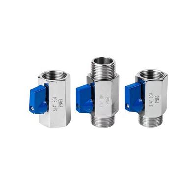 Válvula de esferas de tipo mini com fluxo igual em aço inoxidável sanitário 304 316