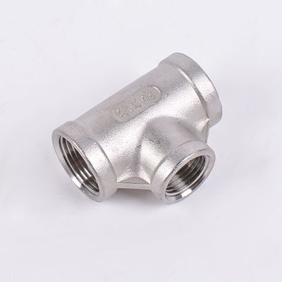 Tubo em forma de T de aço inoxidável com fio feminino NPT de 3/4" e código de cabeça igual