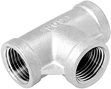 Tubo em forma de T de aço inoxidável com fio feminino NPT de 3/4" e código de cabeça igual