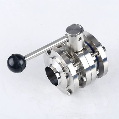 1'-8'' de aço inoxidável 301/304/316 válvula de borboleta de solda para controlo de fluxo sanitário