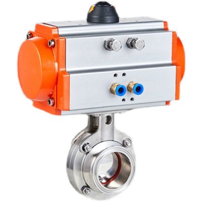 Valva de borboleta pneumática de aço inoxidável D681-X 301/304/316 personalizada