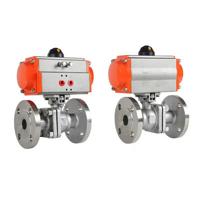 Válvula de esferas pneumática de aço inoxidável padrão com ligação de flange