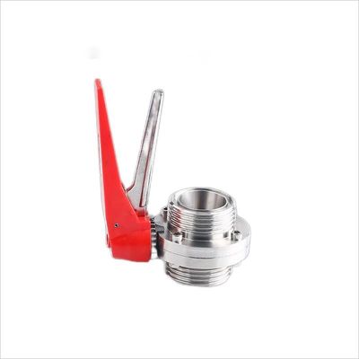 Válvulas de borboleta com rosca masculina manual de uso sanitário SS304 / 316L