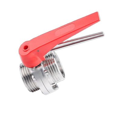 Válvulas de borboleta com rosca masculina manual de uso sanitário SS304 / 316L