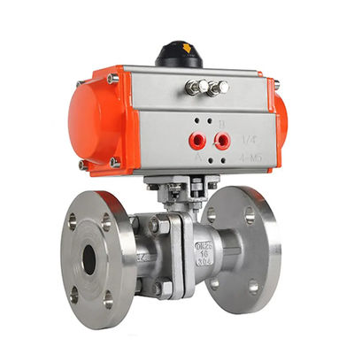 2 polegadas de aço inoxidável válvula de esferas de atuador de flange pneumática com conexão de soldagem