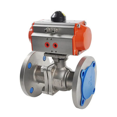 2 polegadas de aço inoxidável válvula de esferas de atuador de flange pneumática com conexão de soldagem