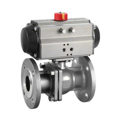 2 polegadas de aço inoxidável válvula de esferas de atuador de flange pneumática com conexão de soldagem