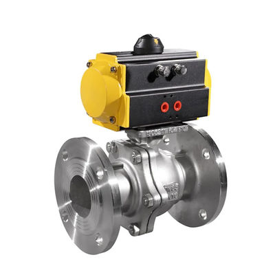 2 polegadas de aço inoxidável válvula de esferas de atuador de flange pneumática com conexão de soldagem