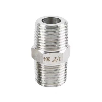 WZ Aço inoxidável de alta pressão Hex Nipple BSP NPT Equal Male Thread Pipe Fitting
