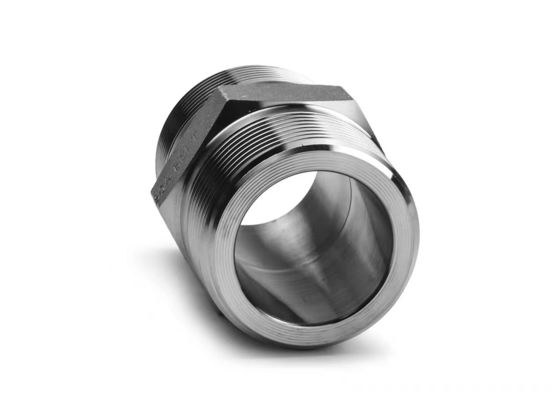 WZ Aço inoxidável de alta pressão Hex Nipple BSP NPT Equal Male Thread Pipe Fitting
