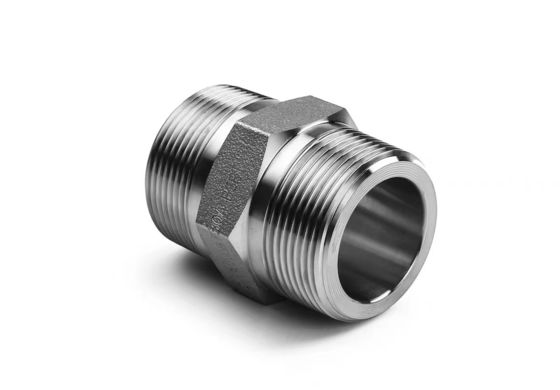 WZ Aço inoxidável de alta pressão Hex Nipple BSP NPT Equal Male Thread Pipe Fitting