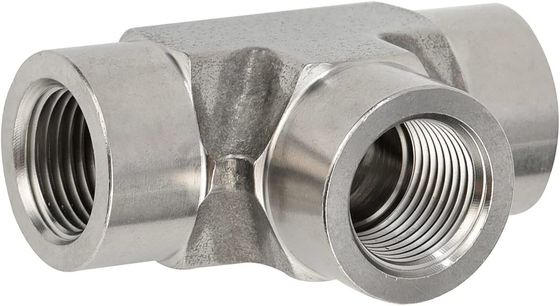 Aço inoxidável 301 T-Fitting 3 Ways Connector 1/8" NPT Feminino x 1/8" NPT Feminino x 1/8" NPT Feminino
