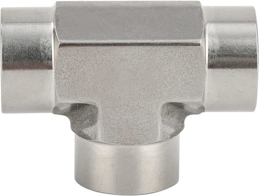Aço inoxidável 301 T-Fitting 3 Ways Connector 1/8" NPT Feminino x 1/8" NPT Feminino x 1/8" NPT Feminino