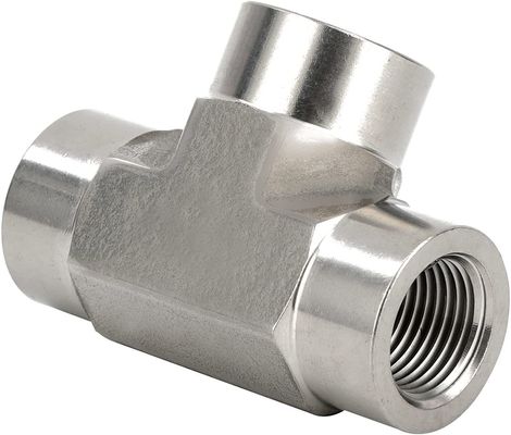 Aço inoxidável 301 T-Fitting 3 Ways Connector 1/8" NPT Feminino x 1/8" NPT Feminino x 1/8" NPT Feminino