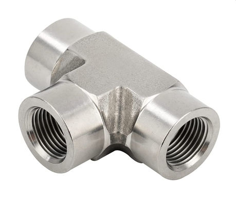 Aço inoxidável 301 T-Fitting 3 Ways Connector 1/8" NPT Feminino x 1/8" NPT Feminino x 1/8" NPT Feminino