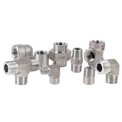 Aço inoxidável 301 T-Fitting 3 Ways Connector 1/8" NPT Feminino x 1/8" NPT Feminino x 1/8" NPT Feminino