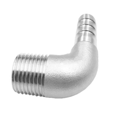 Conexão feminina 3/8" mangueira Barb x 1/2" NPT macho 90 graus Adaptador de cotovelo para casa de cerveja
