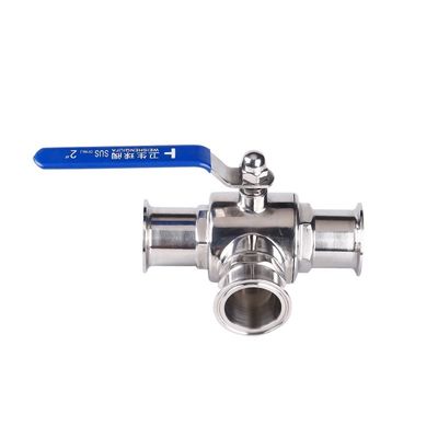 Aço inoxidável sanitário 304 316 316L Tri-clamp 3-Way Sanitary Ball Valve Tipo T Tipo L