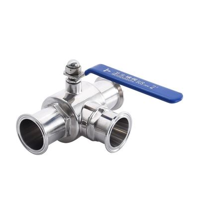 Aço inoxidável sanitário 304 316 316L Tri-clamp 3-Way Sanitary Ball Valve Tipo T Tipo L