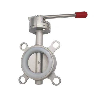 Aço inoxidável 304 316 Tipo de válvula borboleta de wafer de prata com ligação roscada