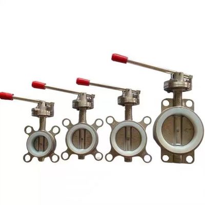 Aço inoxidável 304 316 Tipo de válvula borboleta de wafer de prata com ligação roscada