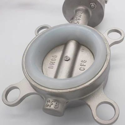 Aço inoxidável 304 316 Tipo de válvula borboleta de wafer de prata com ligação roscada