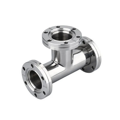 Aço inoxidável 301/304/316 KF Equal Tee Connect Flanca de vácuo com suporte OEM