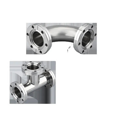 Aço inoxidável 301/304/316 KF Equal Tee Connect Flanca de vácuo com suporte OEM
