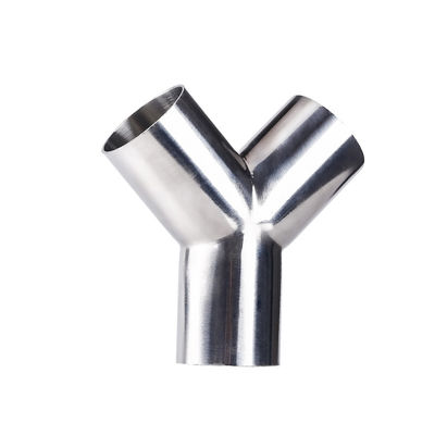 Conector sanitário de aço inoxidável Y tipo 3 Way Tee com ligação de soldagem de tri-clamp