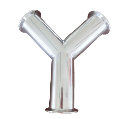 Conector sanitário de aço inoxidável Y tipo 3 Way Tee com ligação de soldagem de tri-clamp