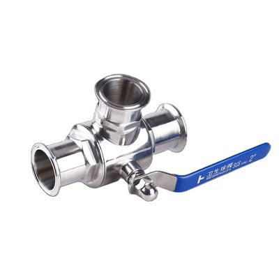 SS304/SS316L tri-clamp válvula de esfera sanitária com função 3 Way e em 1/2 '' 6' Tamanhos