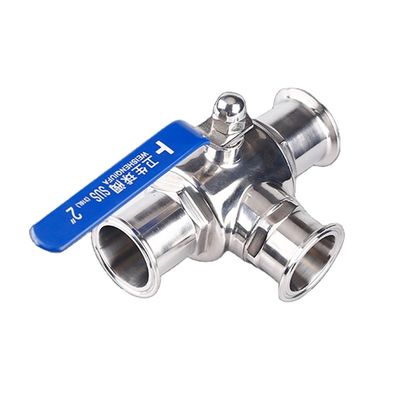 SS304/SS316L tri-clamp válvula de esfera sanitária com função 3 Way e em 1/2 '' 6' Tamanhos