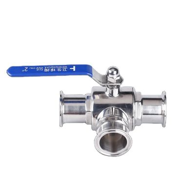 SS304/SS316L tri-clamp válvula de esfera sanitária com função 3 Way e em 1/2 '' 6' Tamanhos