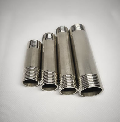 1/4''-4.0' de aço inoxidável macho tubo de fio mamilo para sanitários de tubulação dupla