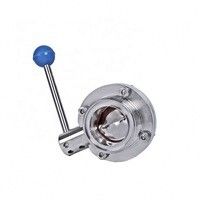 Fittings sanitários Ss304 Ss316L válvula de borboleta de união roscada para meios de água na melhor das hipóteses