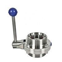 Fittings sanitários Ss304 Ss316L válvula de borboleta de união roscada para meios de água na melhor das hipóteses